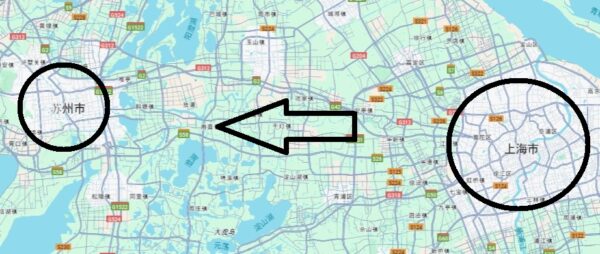 上海-蘇州地図