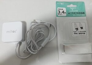 急速充電ACアダプター mitas ER-TCMR34-WH